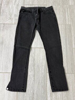 MNML Black Skinny Jeans Men's 31 Snap Flare Ankles